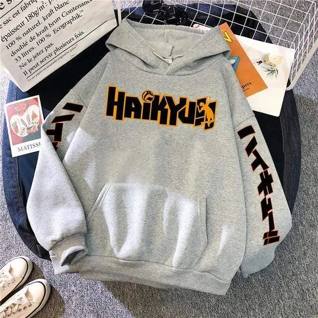 Japan Anime Haikyuu Anime Prints Hoodies Mens New Fashion Hoody Hip Hop Fleece Sweatshirts Crewneck Pullovers Cute Clothing Man