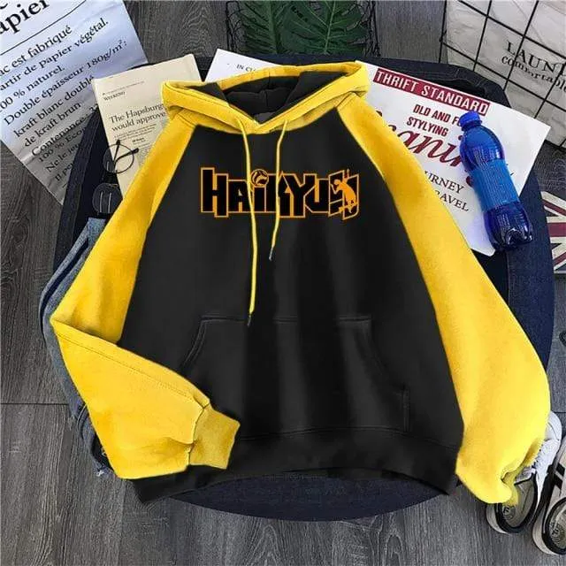 Japan Anime Haikyuu Anime Prints Hoodies Mens New Fashion Hoody Hip Hop Fleece Sweatshirts Crewneck Pullovers Cute Clothing Man