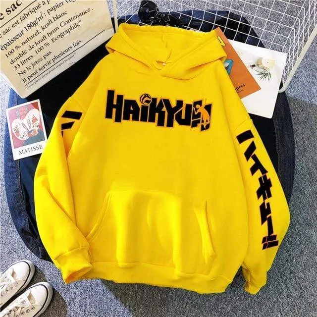 Japan Anime Haikyuu Anime Prints Hoodies Mens New Fashion Hoody Hip Hop Fleece Sweatshirts Crewneck Pullovers Cute Clothing Man