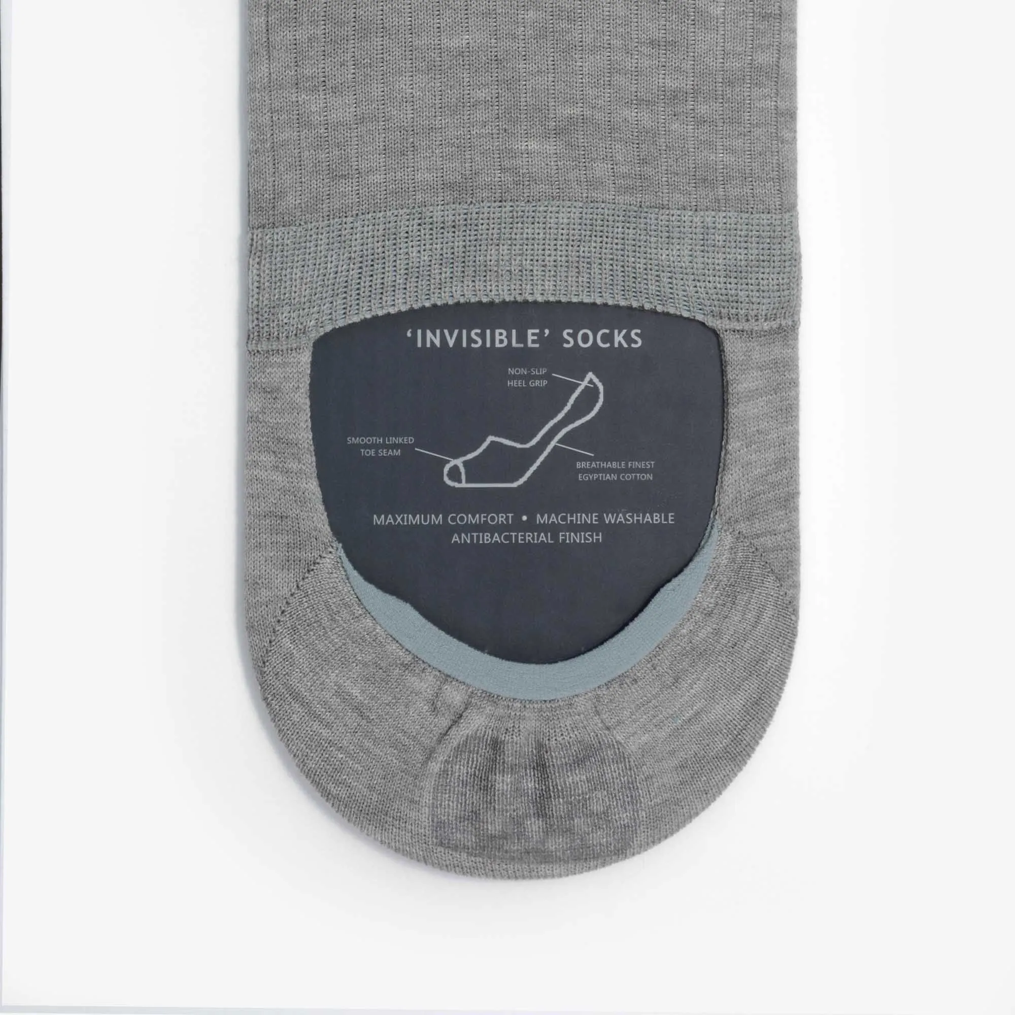 Invisible Cotton Grey Socks