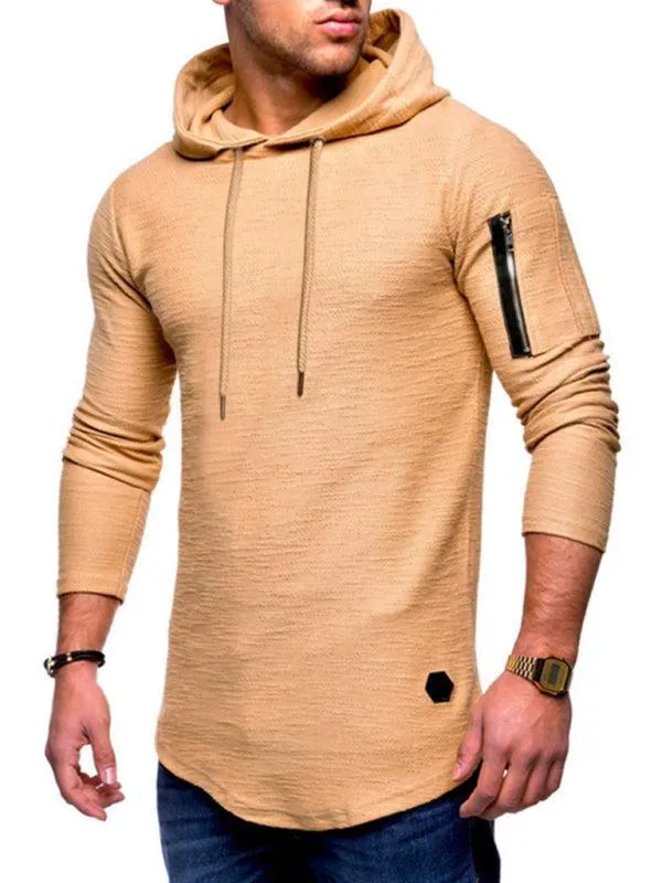 Hooded Men Casual T-Shirt Solid