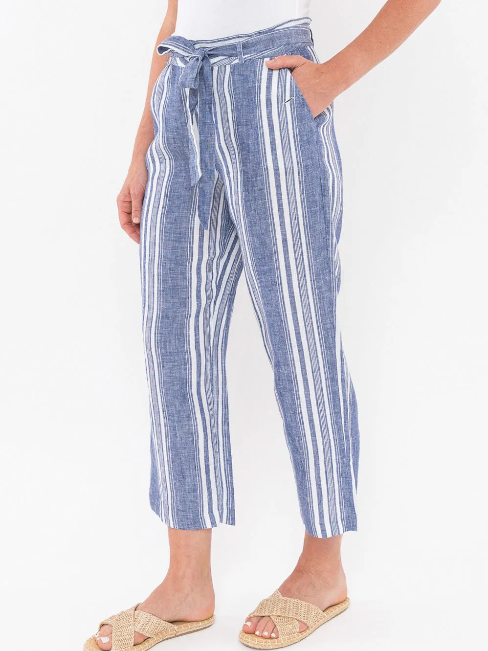 JUMP STRIPE LINEN PANT