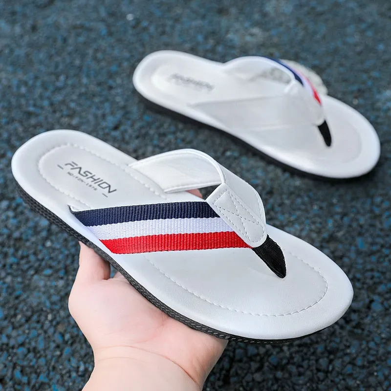 Summer Outdoor Beach Classic Black Flip Flops Slippers for Men