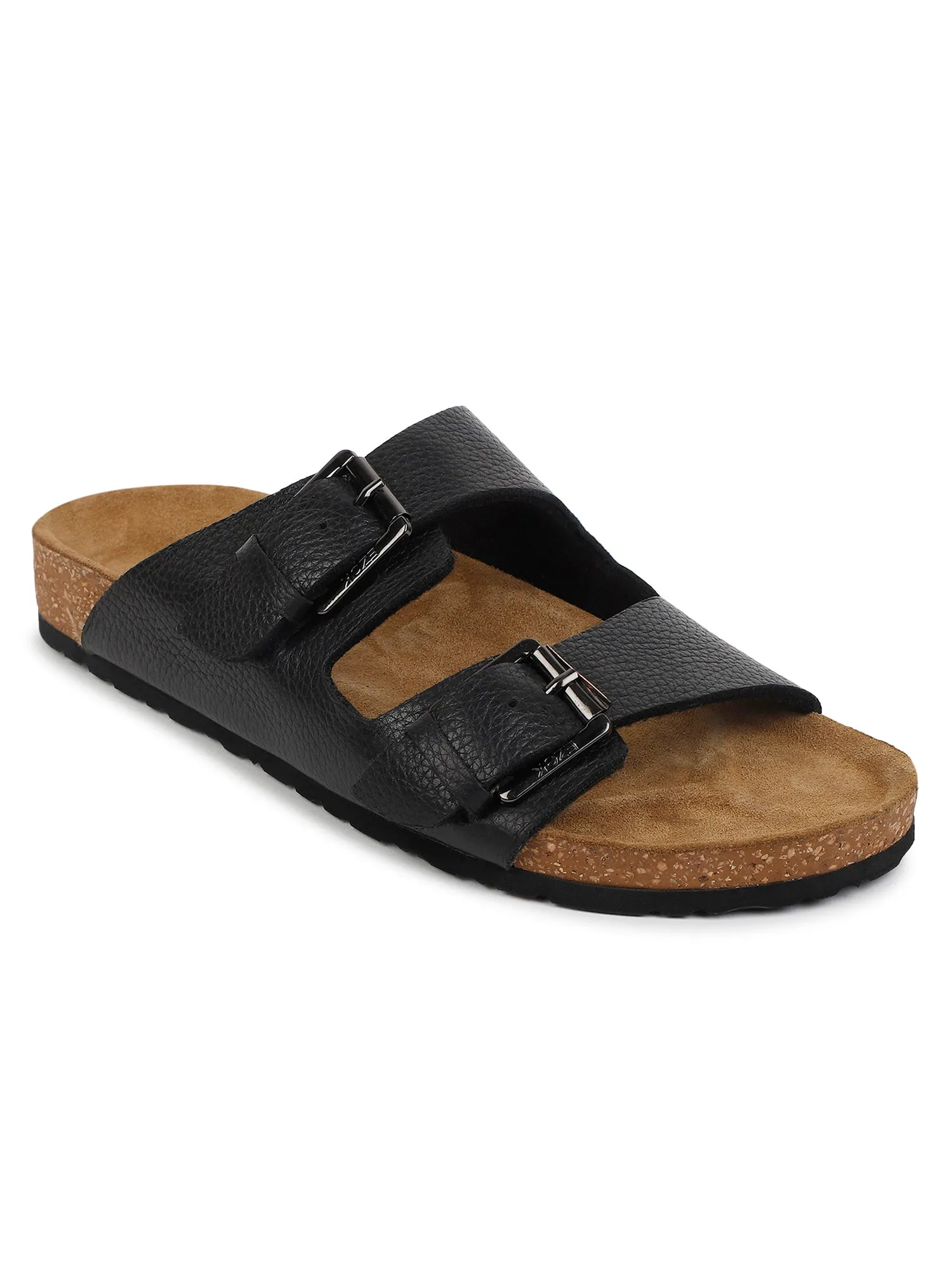 Leather sandal for men (black)