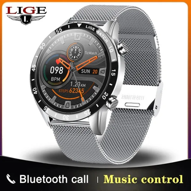 LIGE 2021 New IP67 Men's Bluetooth Call SmartWatch