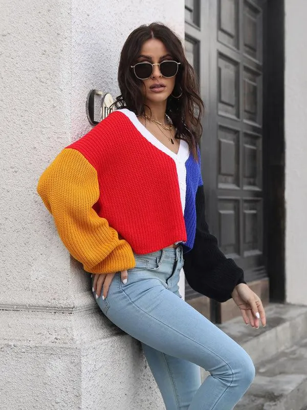 Color Block Cardigan Cardigan Sweater