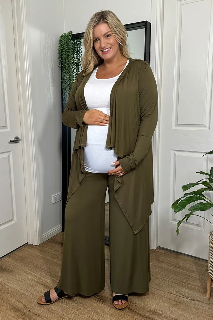 Luxe Wide Leg Pants - Dark Olive