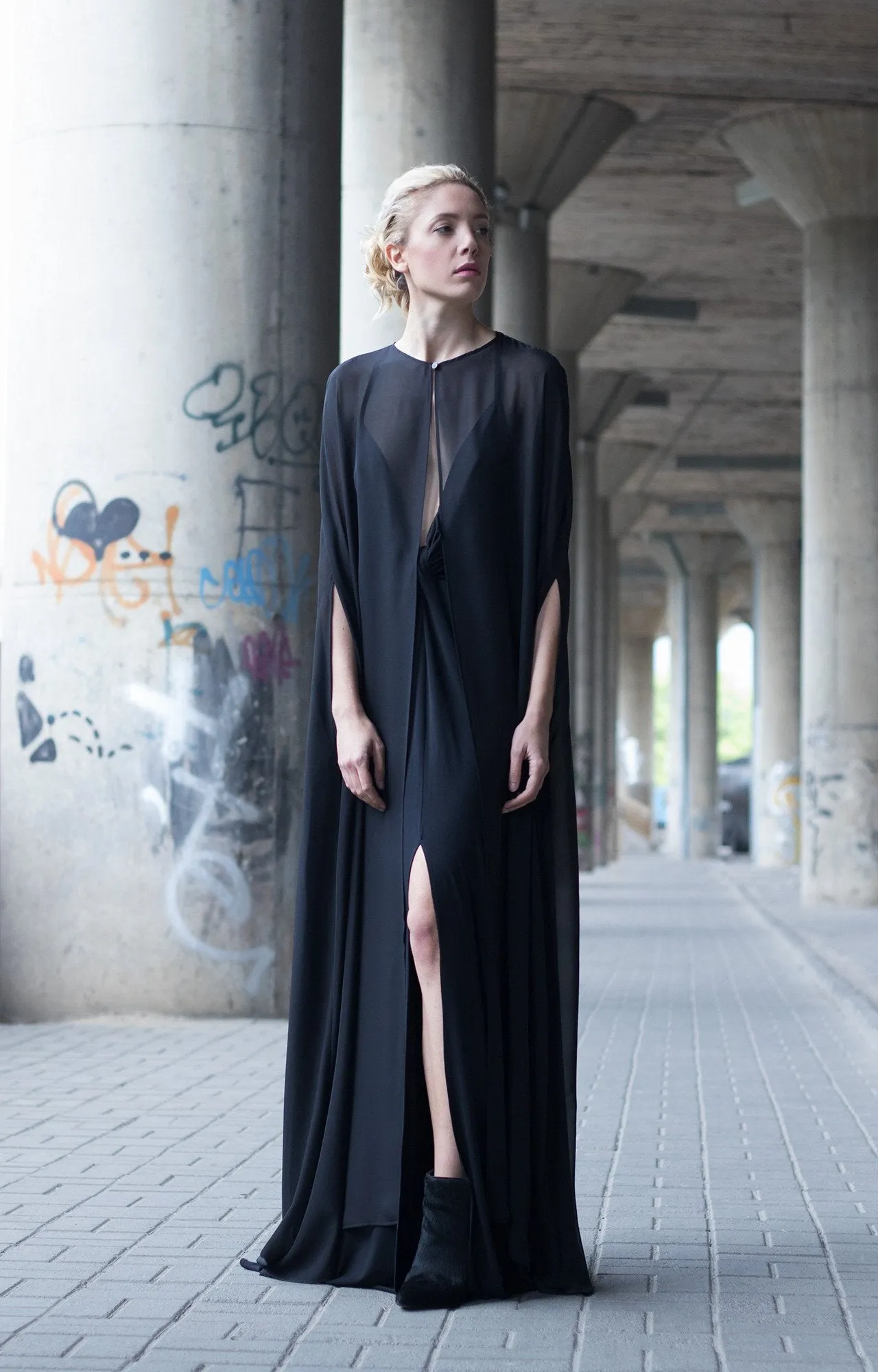 Black Cape Dress