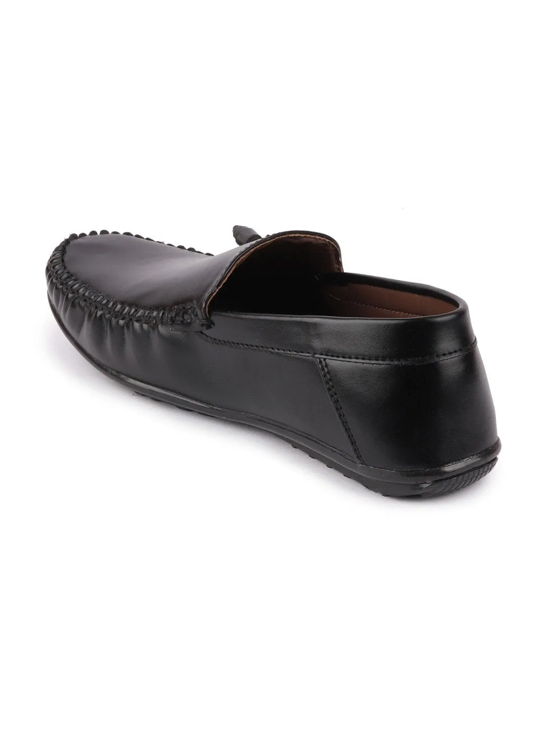 Men Black Casual Slip-On Loafers