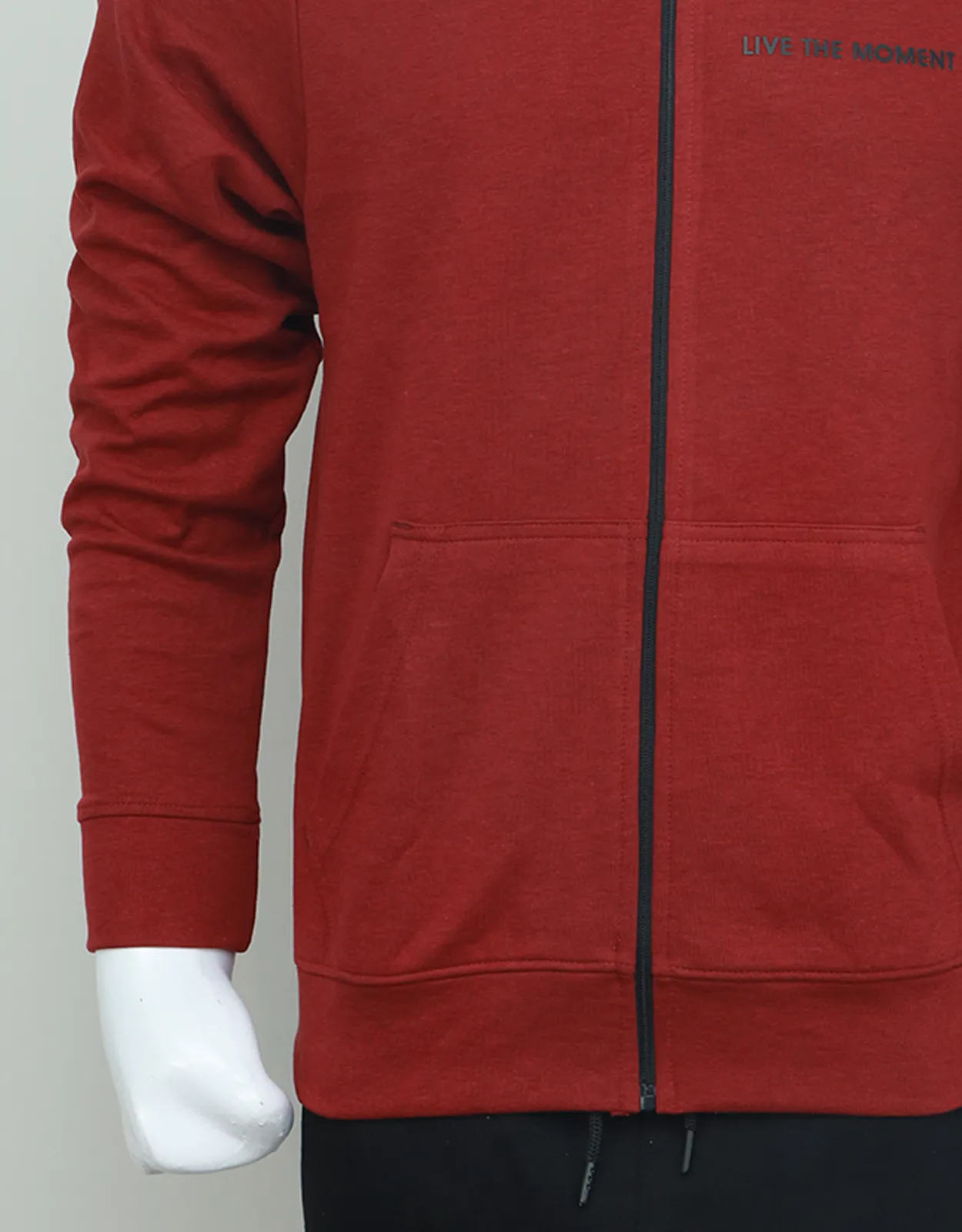 Men Fashion Maroon Zipper Hoodie