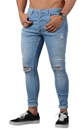 Men Frayed Slim Fit Jeans