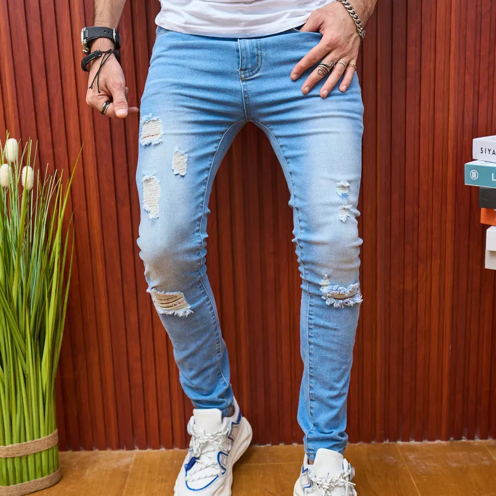 Men's Casual Ripped Slim Jeans