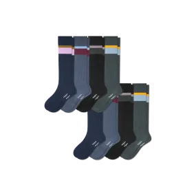 Men's Ribbed Dress Over the Calf Sock 8-Pack