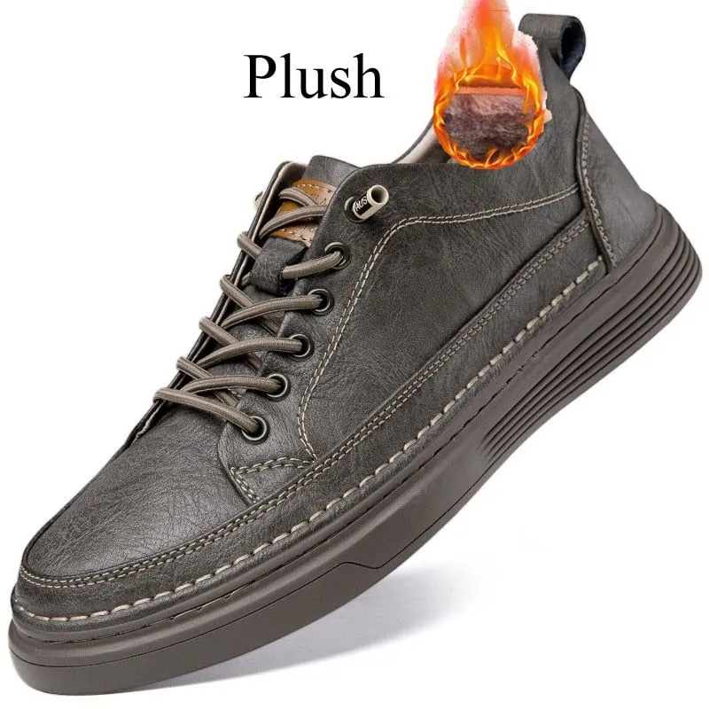 FM1244 Men's Leather Casual Flat Shoes - Classic Sneaker