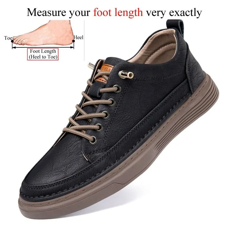 FM1244 Men's Leather Casual Flat Shoes - Classic Sneaker