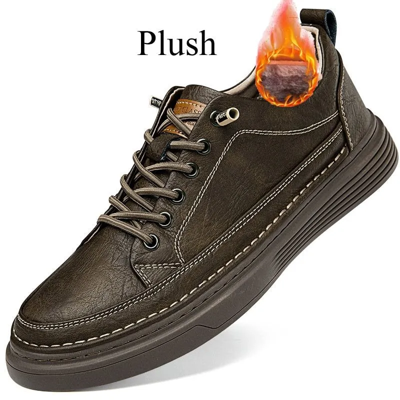 FM1244 Men's Leather Casual Flat Shoes - Classic Sneaker