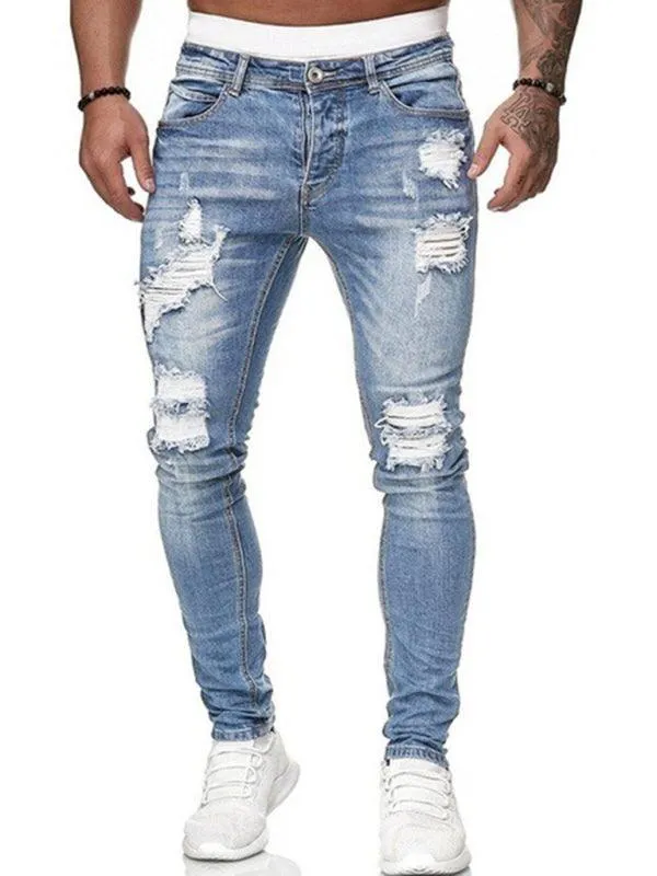 Men Distressed Skinny Jeans