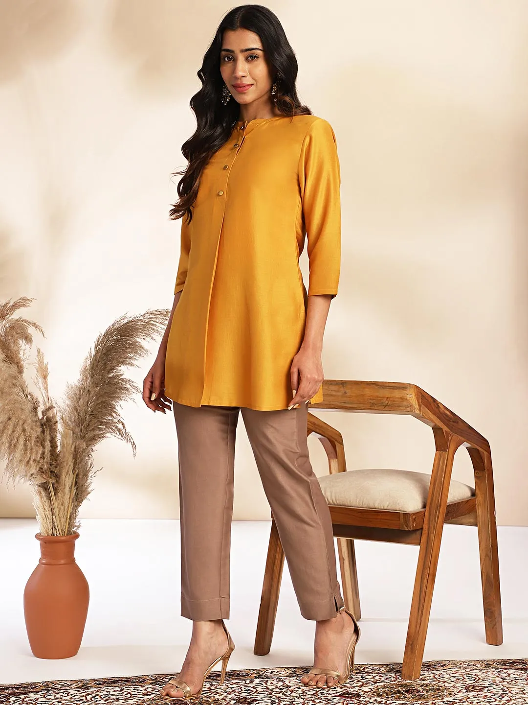 Mustard Chinnon Solid Co ord Set