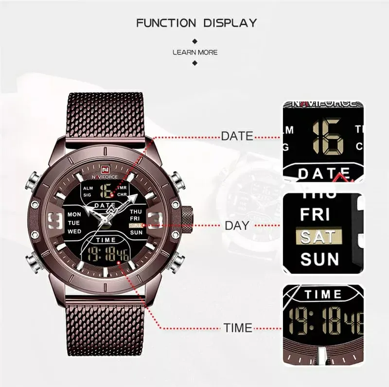 Naviforce Men Watch with Calendar Display