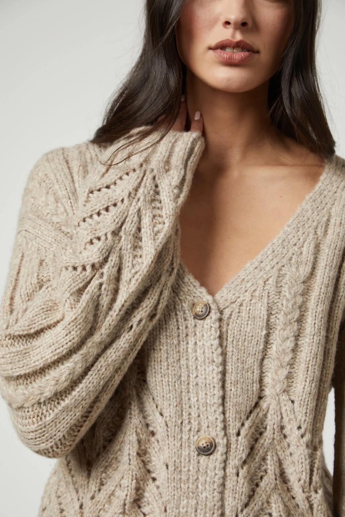 HAZEL ALPACA CABLE KNIT CARDIGAN