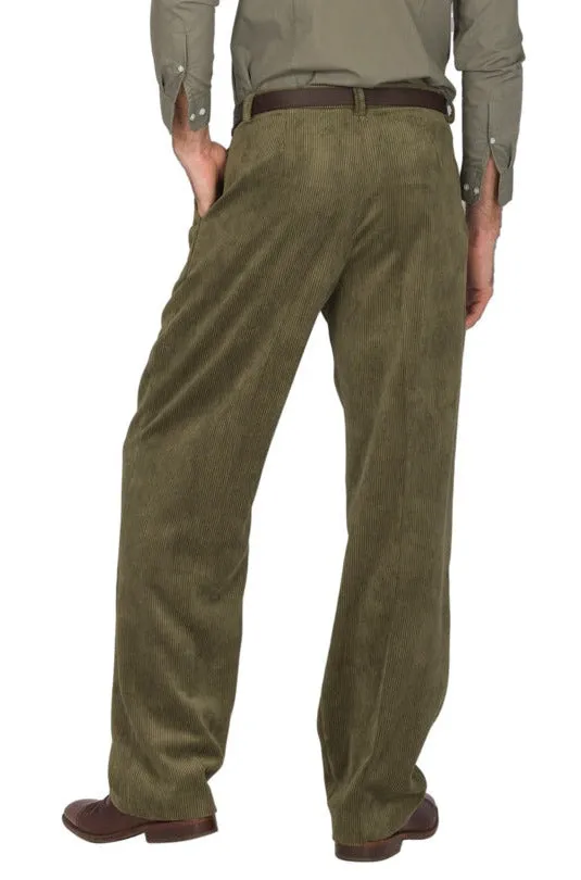 Olive Green Corduroy Tango Pants With Two Pleats (44)