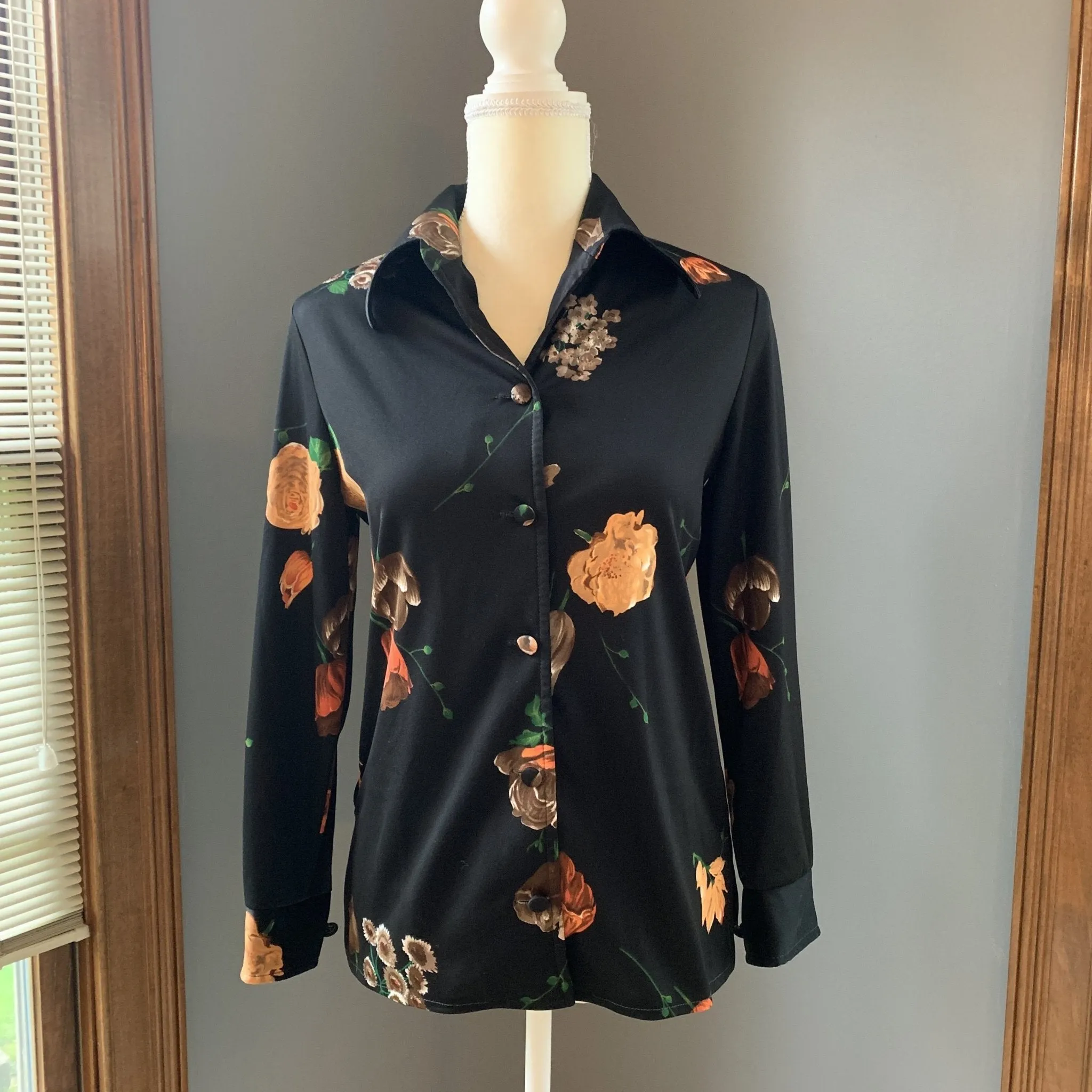 Vintage Black Floral Dress by Edith Flagg California. Dress with Matching Jacket .