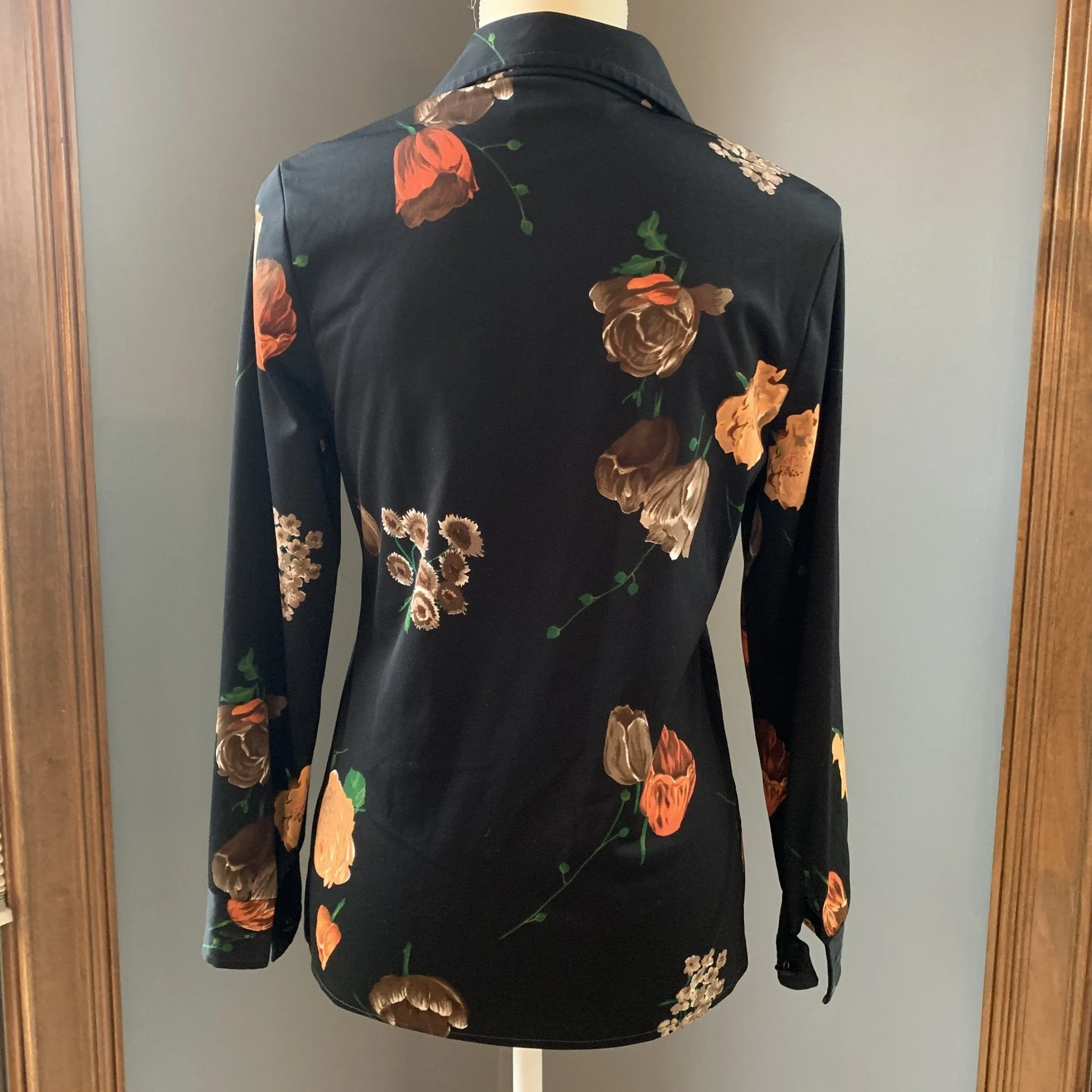 Vintage Black Floral Dress by Edith Flagg California. Dress with Matching Jacket .