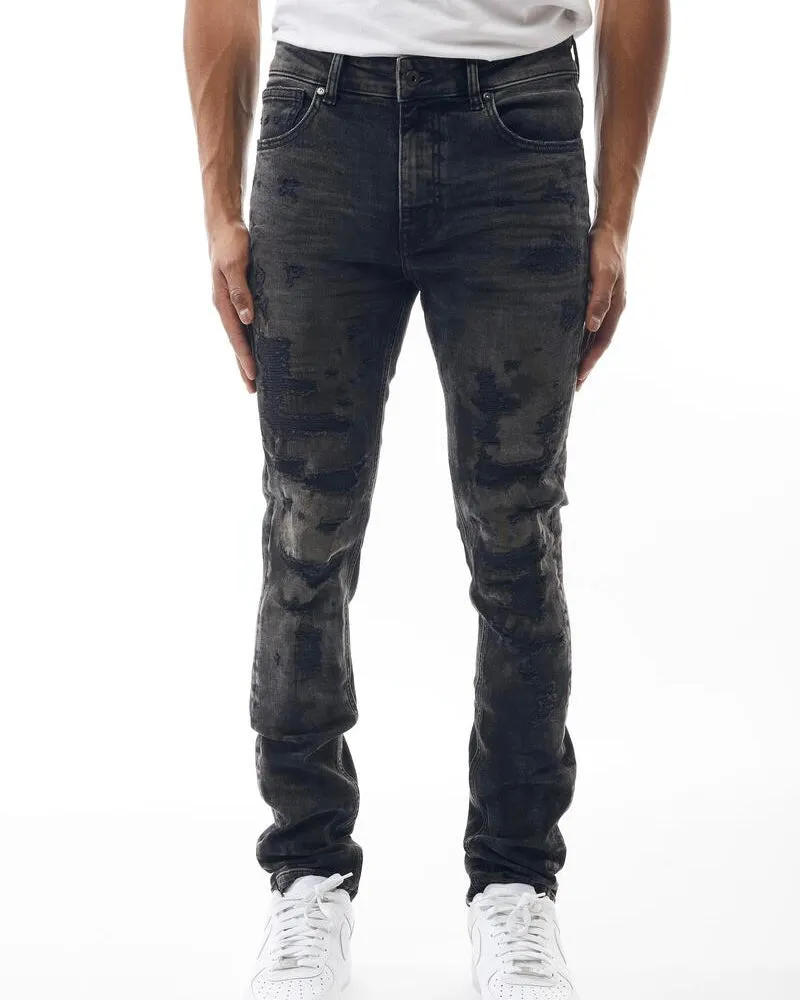 Distressed Washed Denim Jean