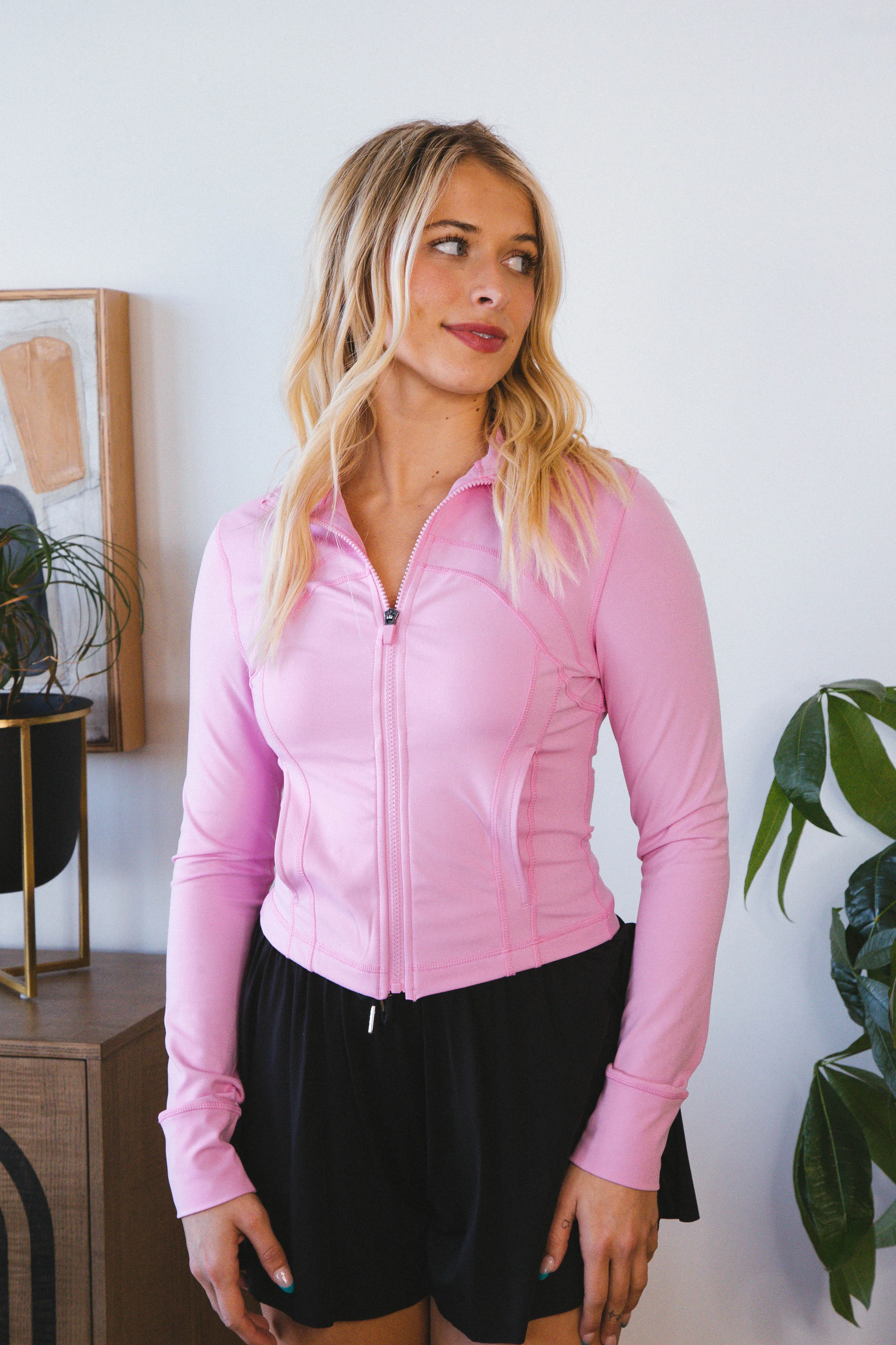 Raelynn Athletic Zip Up Jacket, Pink