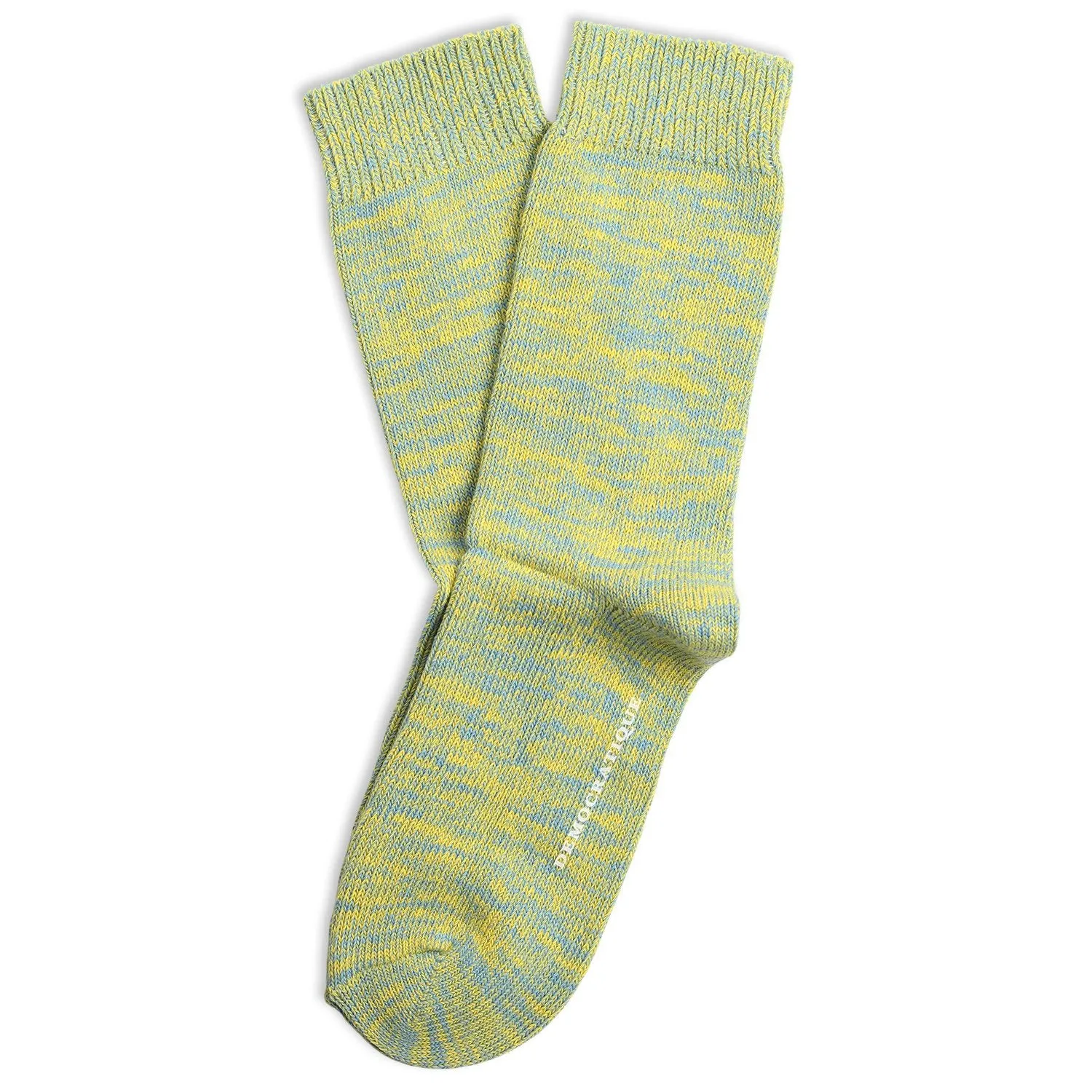 Relax Chunky Flat Knit Supermelange Socks Palm Springs Blue / Yellow Sun