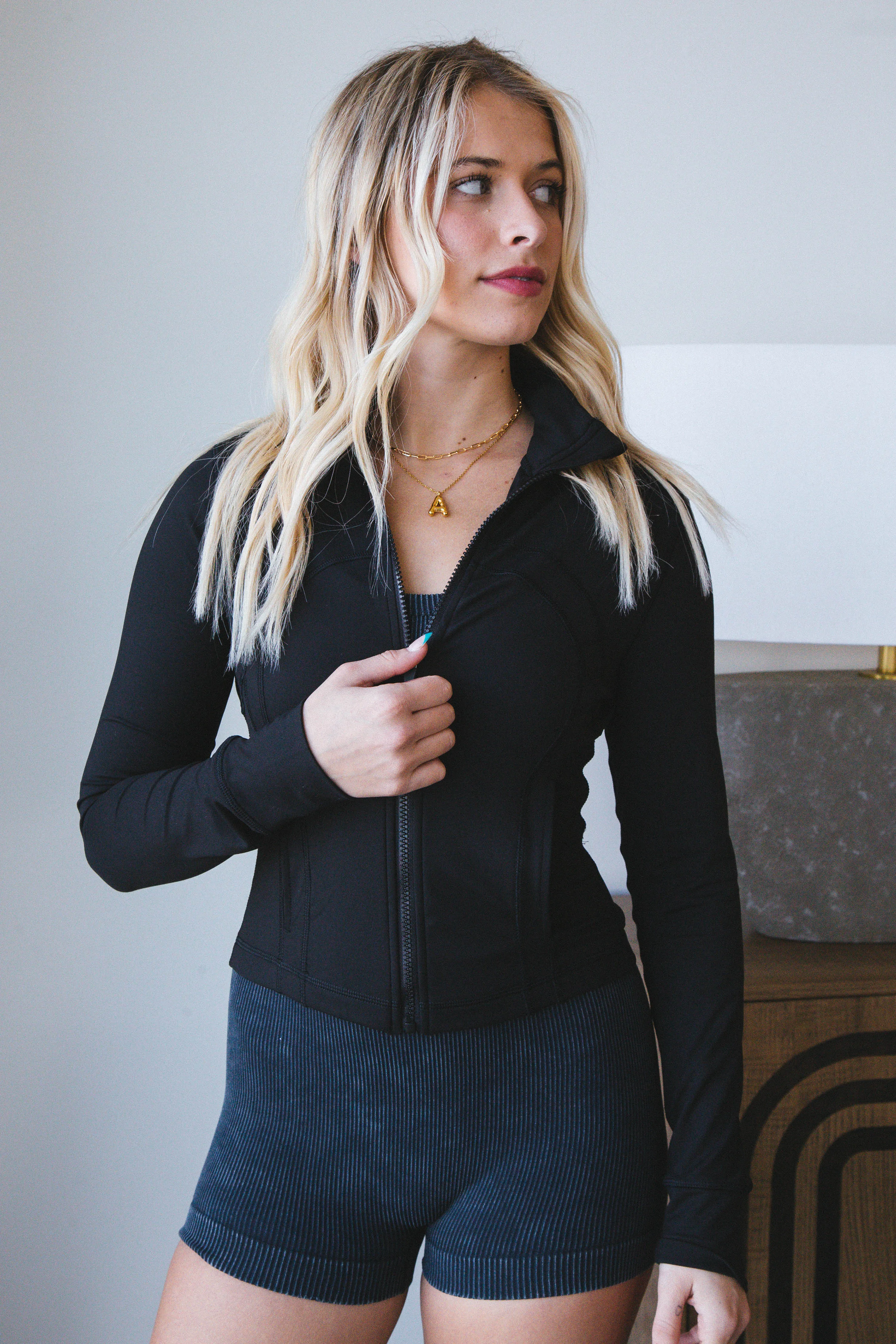 Raelynn Athletic Zip Up Jacket, Black