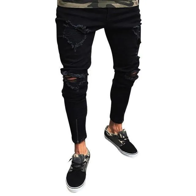 Pencil Ripped Jeans Pants For Men