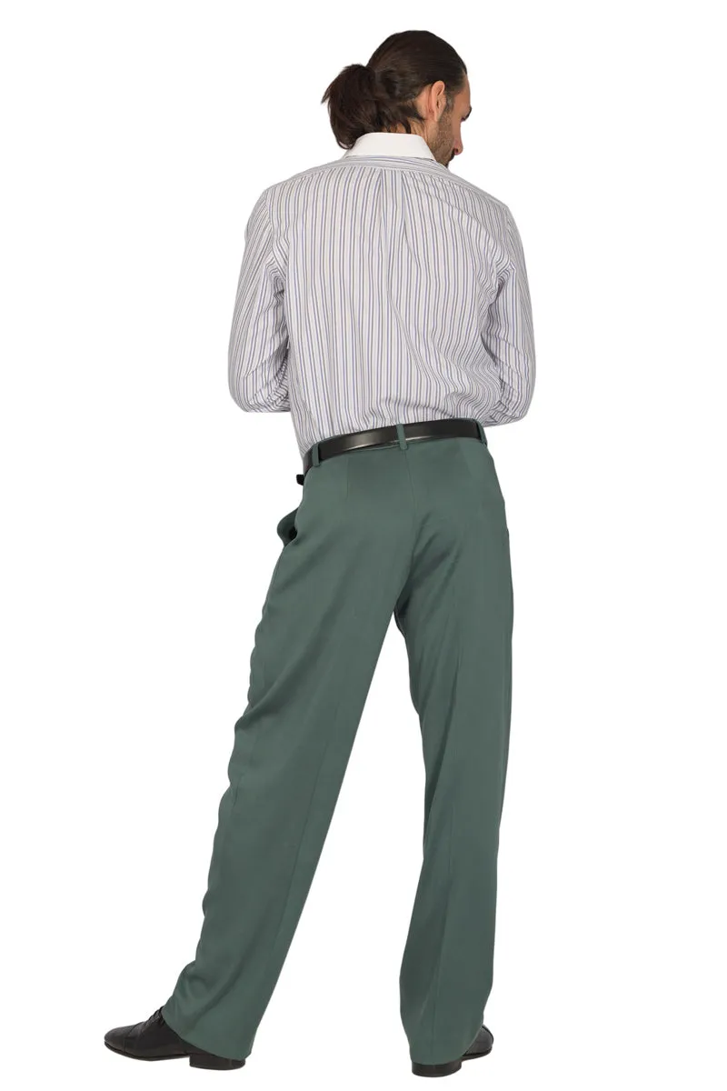 Sage Green Tango Pants With Two Pleats