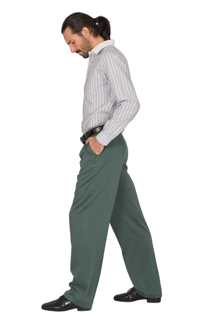 Sage Green Tango Pants With Two Pleats