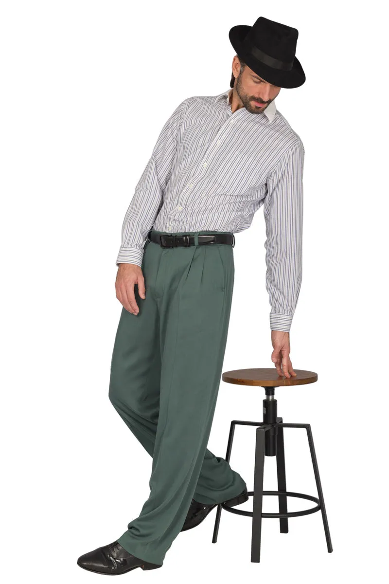 Sage Green Tango Pants With Two Pleats