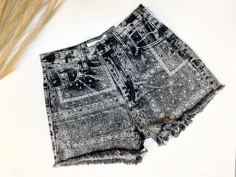 Perfect Paisley Black Denim Short