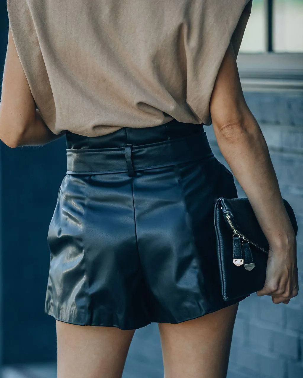 Women's Casual PU LeatherShorts Pants